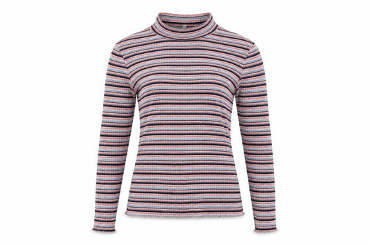 Warehouse Women’s Multicoloured Striped Roll Neck Top UK 12 Slim