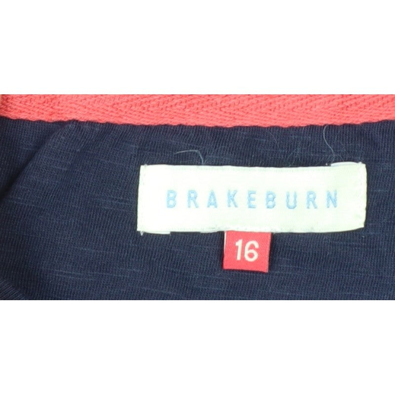 Brakeburn Women’s Blue Striped Cotton Basic T-Shirt UK 16