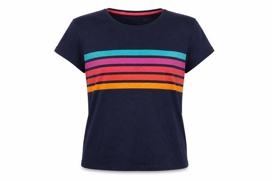 Brakeburn Women’s Blue Striped Cotton Basic T-Shirt UK 16