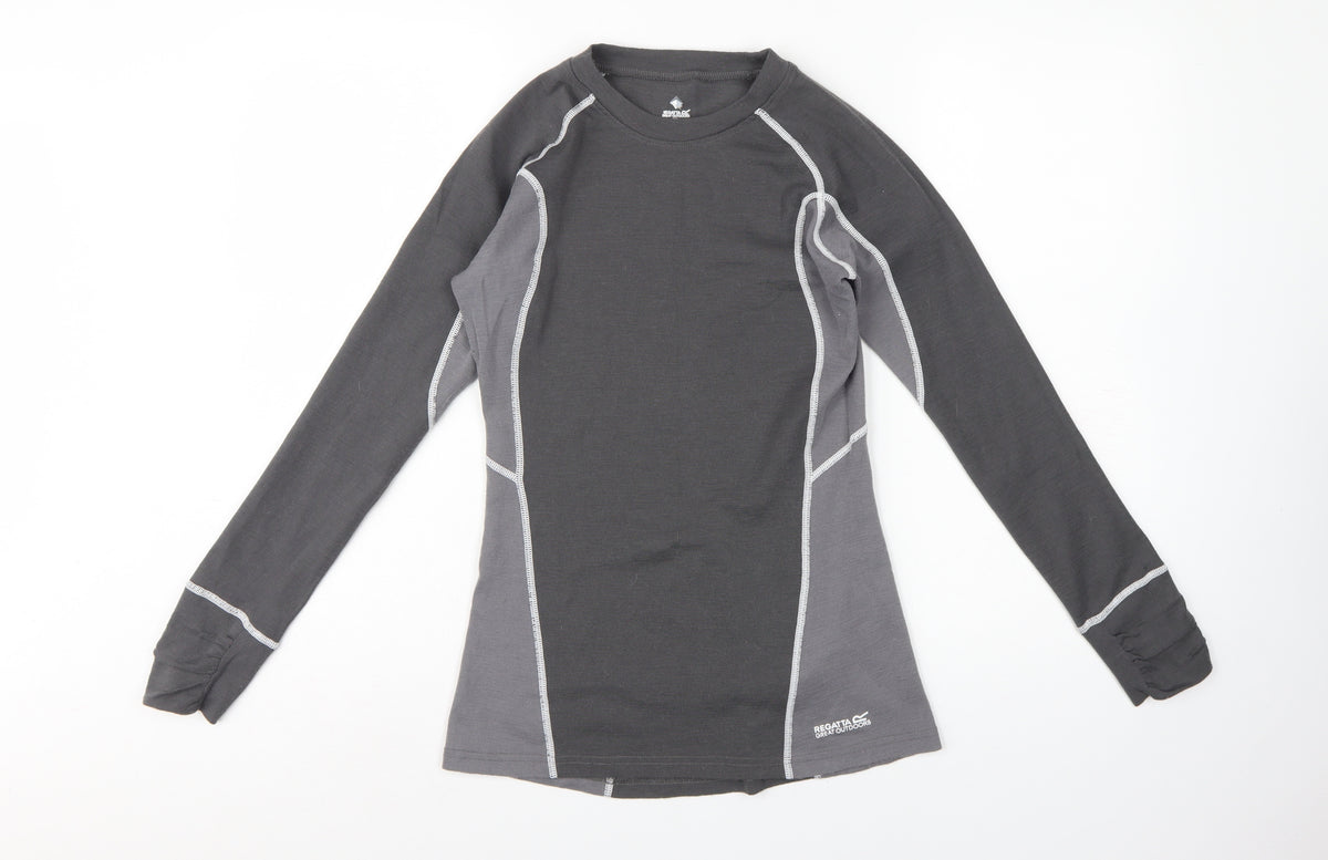 Regatta Women’s Grey UK 12 Basic Thermal Long Sleeve Raglan Activewear Top