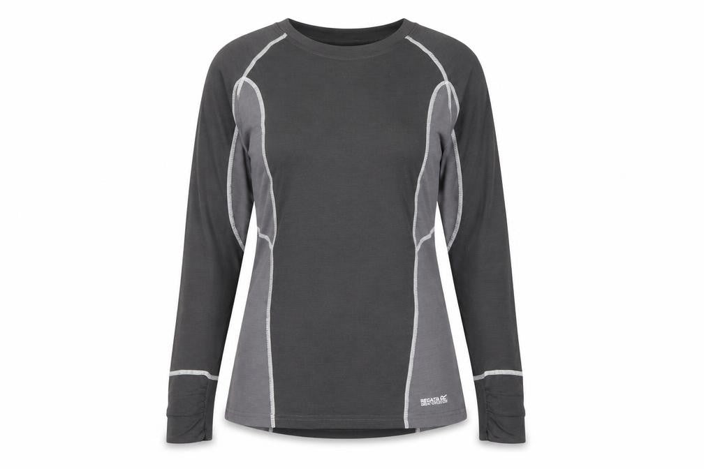 Regatta Women’s Grey UK 12 Basic Thermal Long Sleeve Raglan Activewear Top