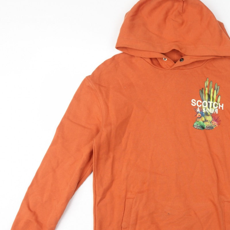 Scotch & Soda Teens Orange Size 16 Pullover Cactus Graphic Hoodie