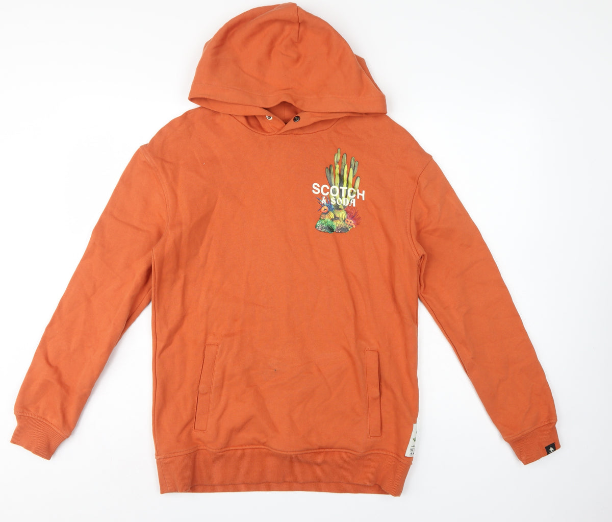 Scotch & Soda Teens Orange Size 16 Pullover Cactus Graphic Hoodie