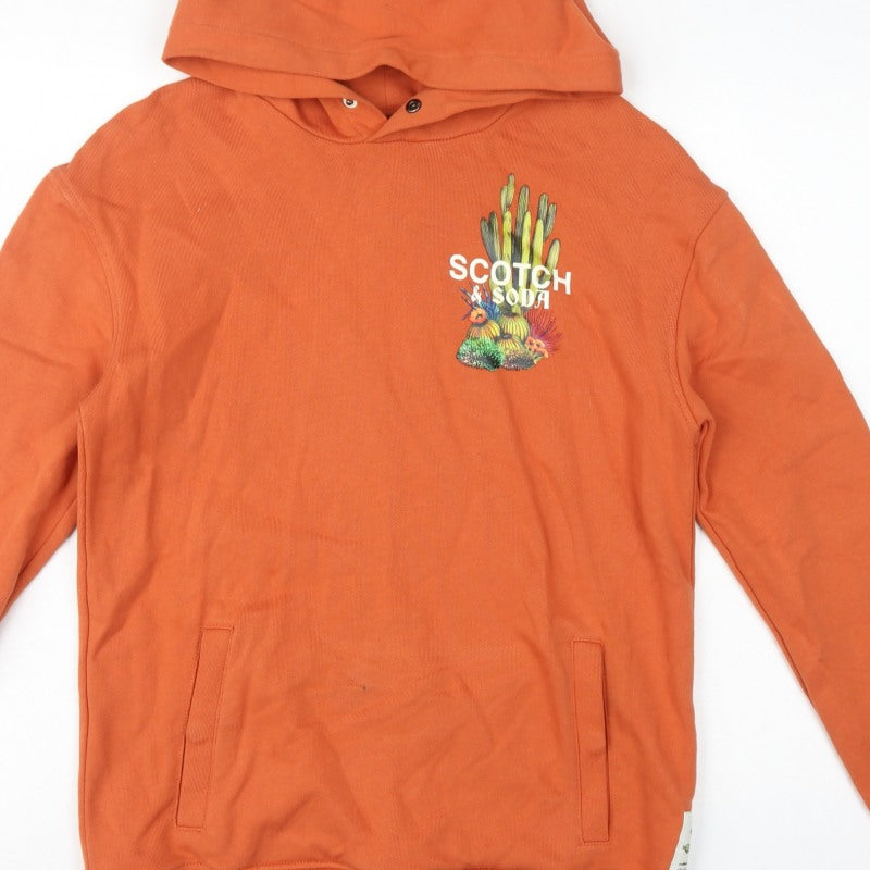 Scotch & Soda Teens Orange Size 16 Pullover Cactus Graphic Hoodie
