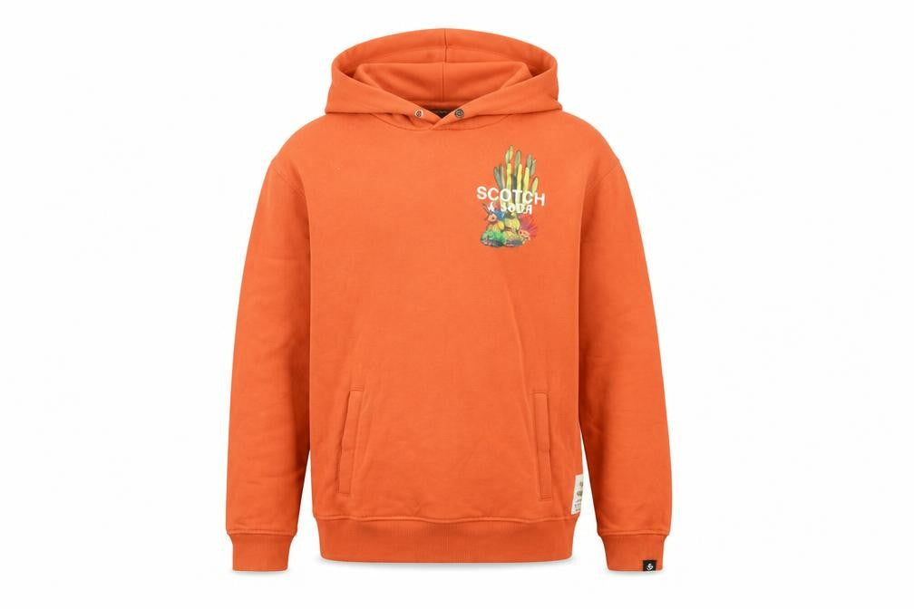 Scotch & Soda Teens Orange Size 16 Pullover Cactus Graphic Hoodie