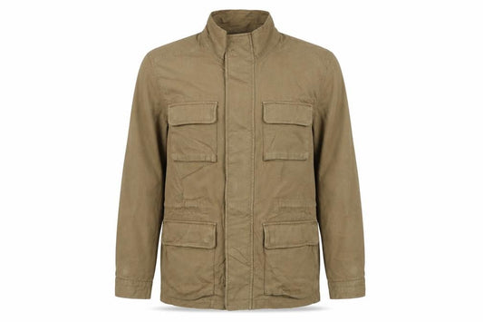 M&S Men’s Beige XL Military Field Jacket Cotton Multi Pocket