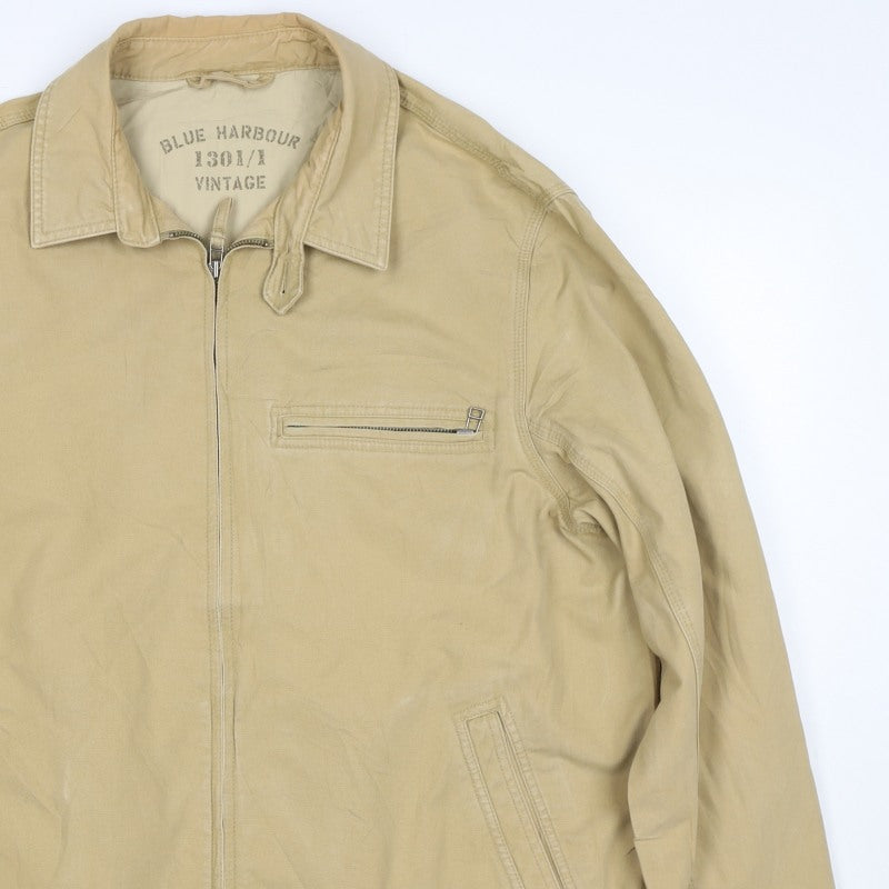 M&S Blue Harbour Men’s Beige XL Cotton Zip Casual Jacket