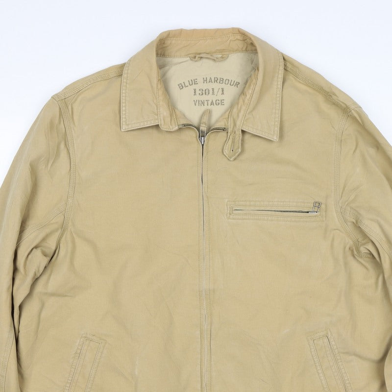 M&S Blue Harbour Men’s Beige XL Cotton Zip Casual Jacket