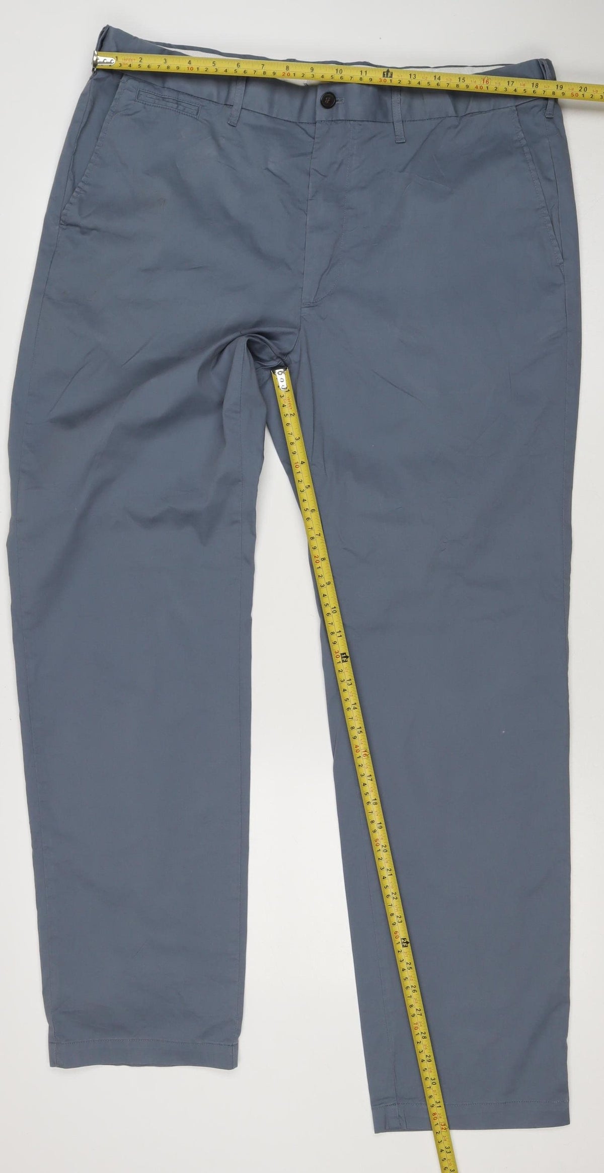 Marks & Spencer Unisex Adults Blue 40 Regular Fit Chino Trousers