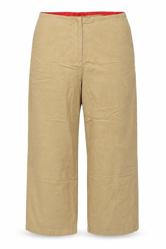 Marks and Spencer Women’s Beige Linen Blend Trousers UK 18 Regular