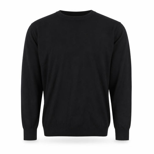 Diesel Men’s Black XL V-Neck Cotton Stretch Logo Jumper