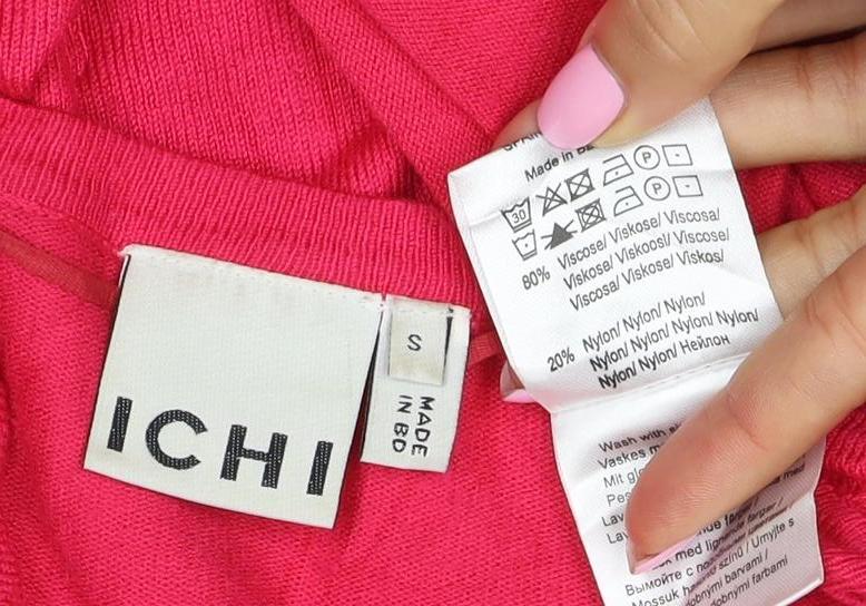 ICHI Women’s Pink Size S Button Front Fine Knit Cardigan