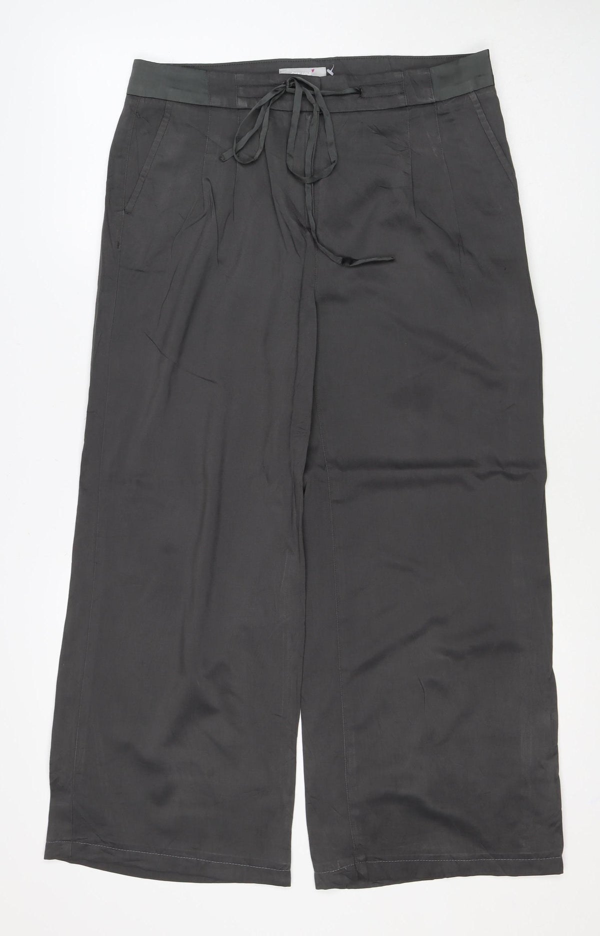 Per Una Women’s Black Size 12 Wide-Leg Drawstring Trousers