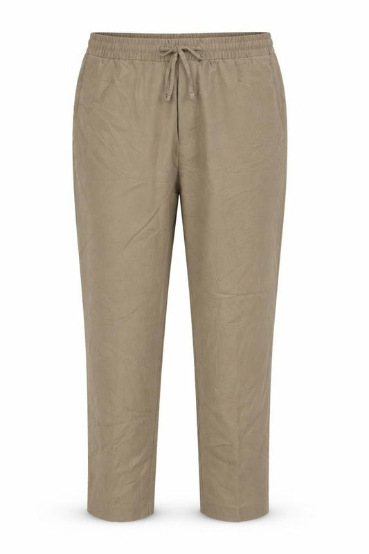 H&M Women’s Brown M Slim Fit Drawstring Trousers Viscose Blend