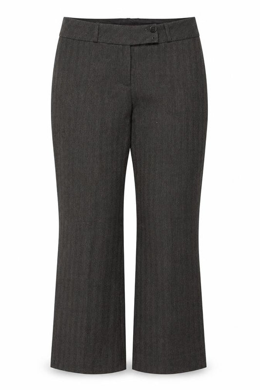 Principles Women Grey Herringbone Dress Trousers UK 12 Straight Leg