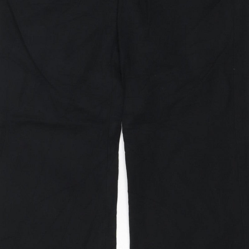 Gap Women Black UK 6 Regular Wide-Leg Stretch Trousers