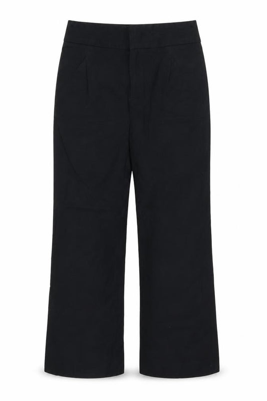 Gap Women Black UK 6 Regular Wide-Leg Stretch Trousers