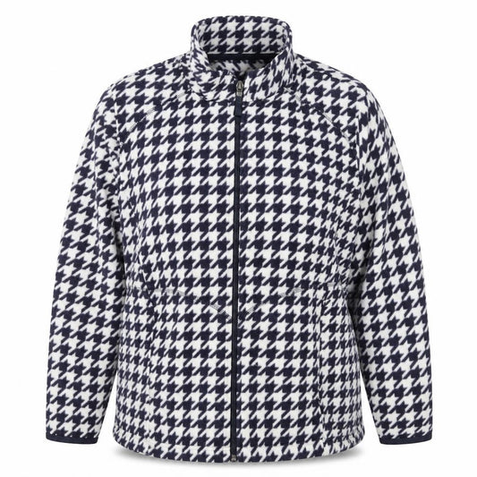 Marks and Spencer Women’s Blue White UK 16 Houndstooth Fleece Jacket
