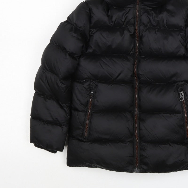 Next Boys Black 7 Years Hooded Puffer Jacket Down Filled