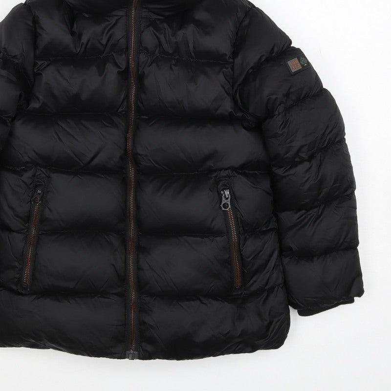 Next Boys Black 7 Years Hooded Puffer Jacket Down Filled