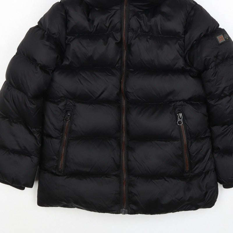 Next Boys Black 7 Years Hooded Puffer Jacket Down Filled