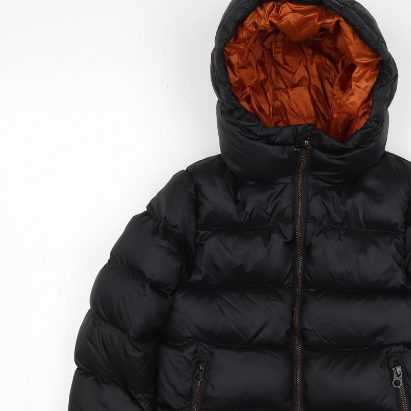 Next Boys Black 7 Years Hooded Puffer Jacket Down Filled
