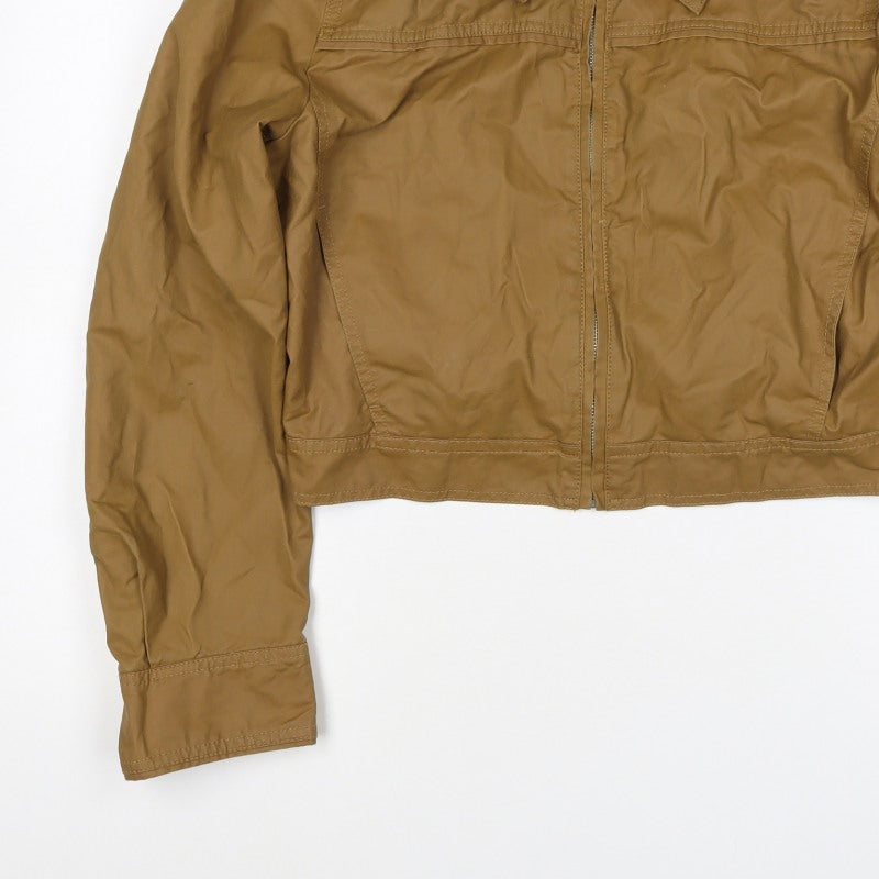 Zara Women’s Brown Size L Cropped Bomber Jacket Collared Zip