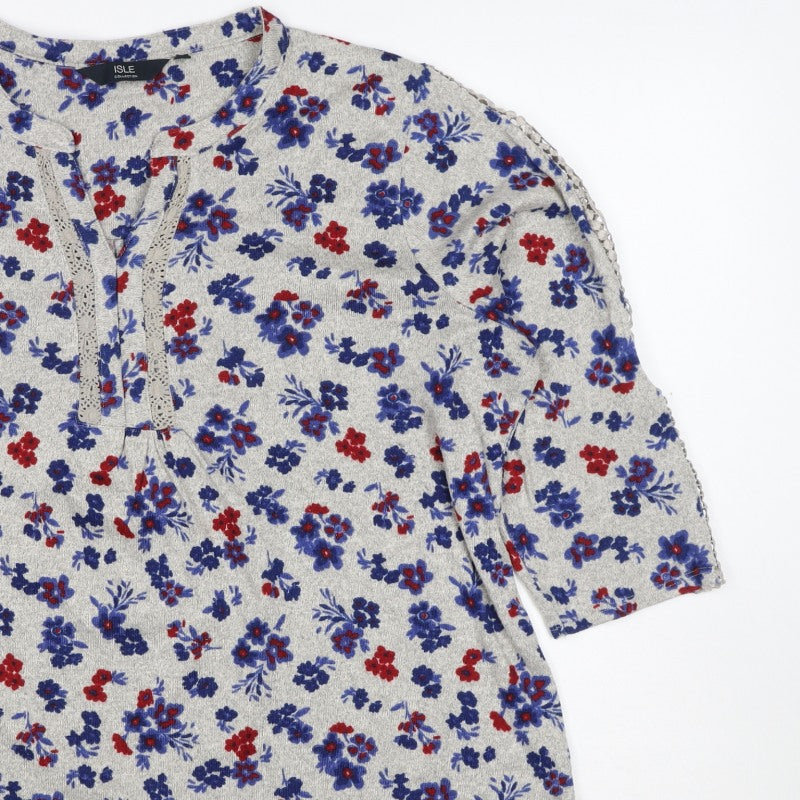 Isle Collection Women’s Multicoloured Floral Jersey Blouse L