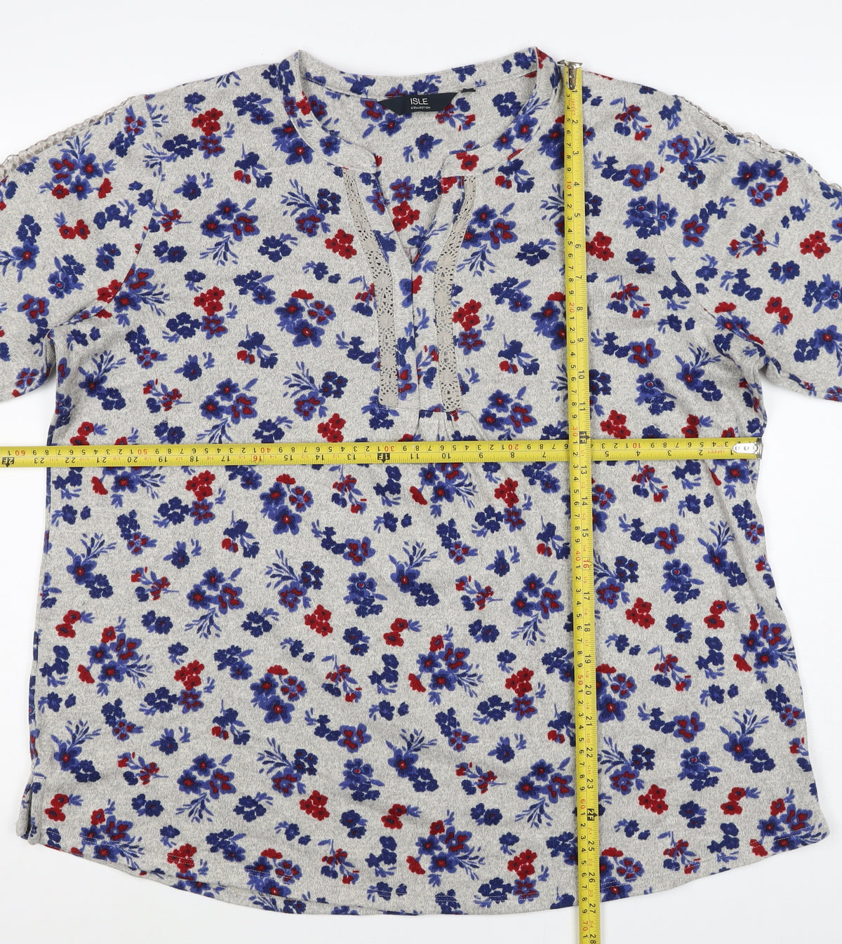 Isle Collection Women’s Multicoloured Floral Jersey Blouse L