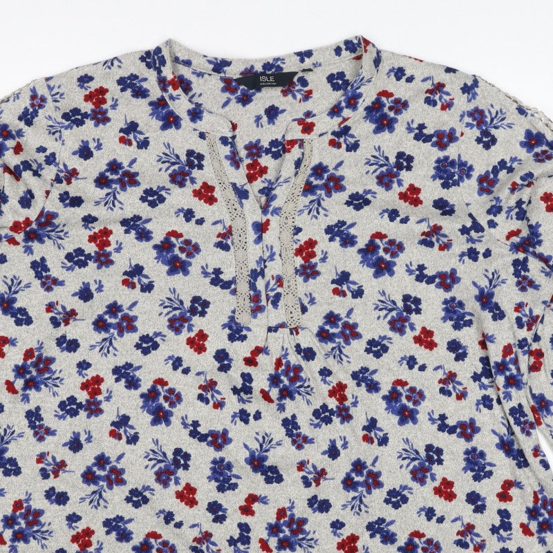 Isle Collection Women’s Multicoloured Floral Jersey Blouse L