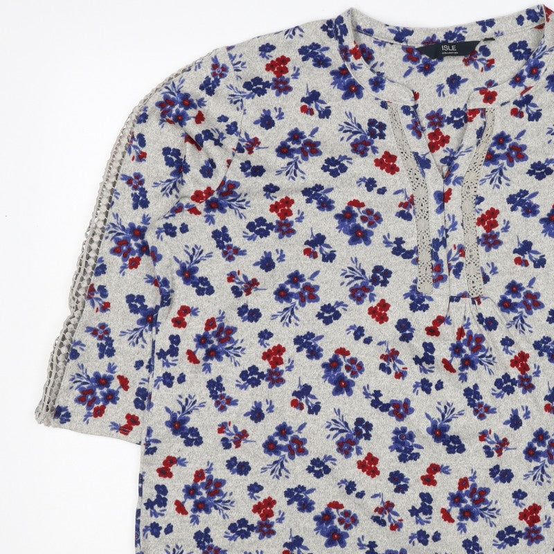 Isle Collection Women’s Multicoloured Floral Jersey Blouse L