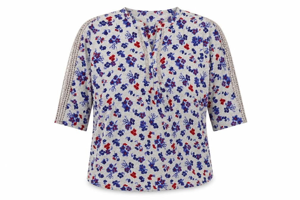 Isle Collection Women’s Multicoloured Floral Jersey Blouse L