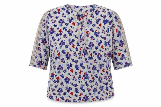 Isle Collection Women’s Multicoloured Floral Jersey Blouse L