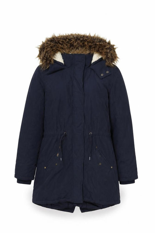 Mantaray Girls Navy 13-14 Years Parka Coat Faux Fur Hood Padded