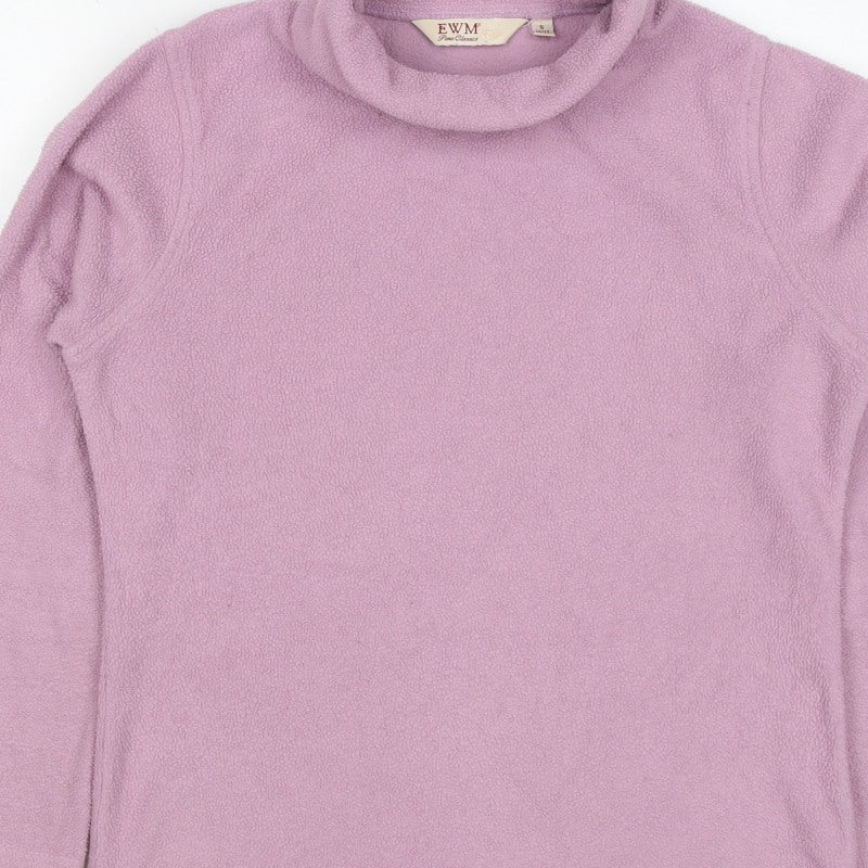 EWM Women's Lilac Fleece Pullover Sweatshirt UK 12 Cowl Neck