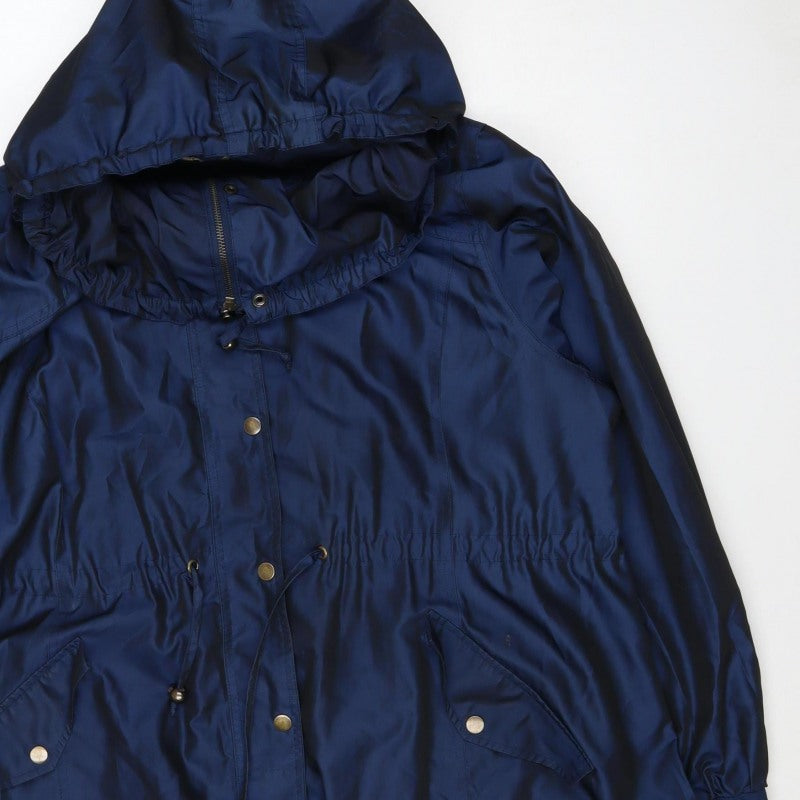 Soon Women’s Blue Size 20 Hooded Long Parka Jacket
