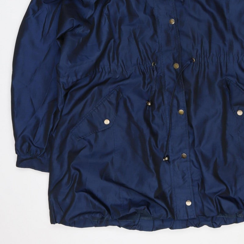 Soon Women’s Blue Size 20 Hooded Long Parka Jacket