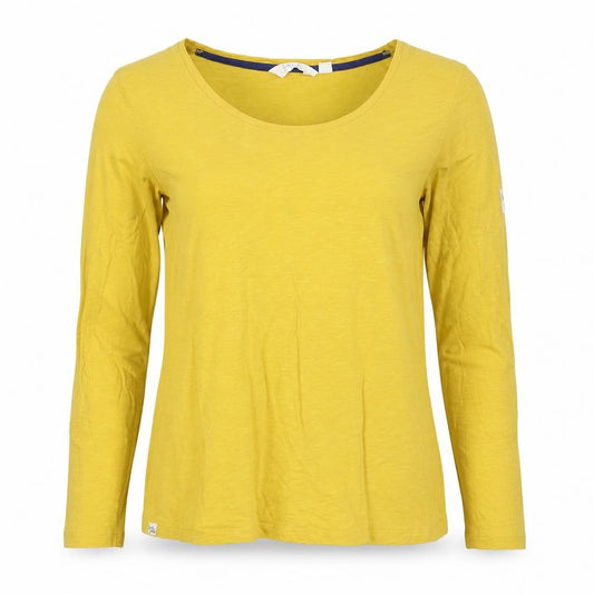 Lazy Jacks Women Yellow UK 18 Long Sleeve Basic Cotton T-Shirt
