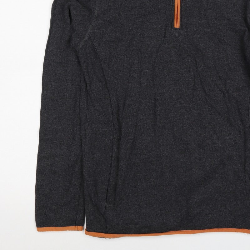 BAM Men’s Grey S Bamboo Viscose 1/4 Zip Fleece Activewear Top
