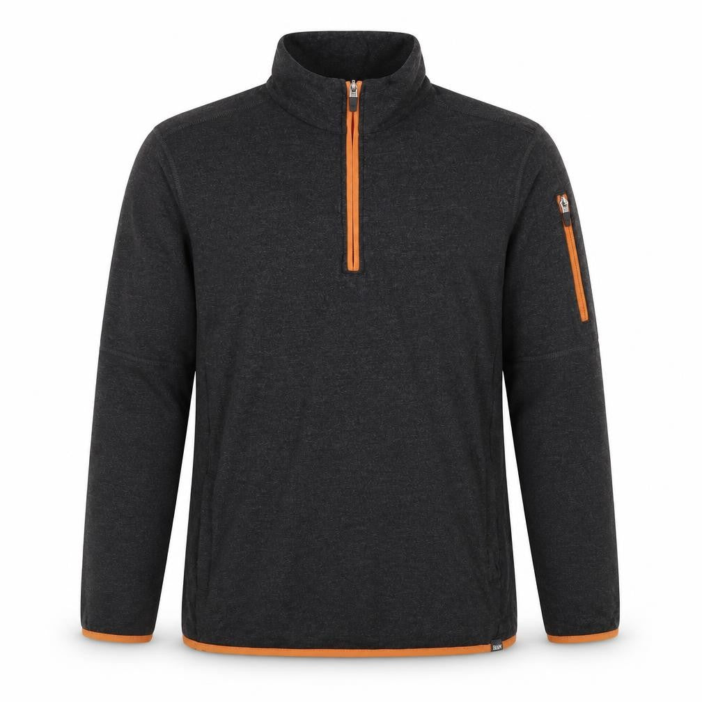 BAM Men’s Grey S Bamboo Viscose 1/4 Zip Fleece Activewear Top