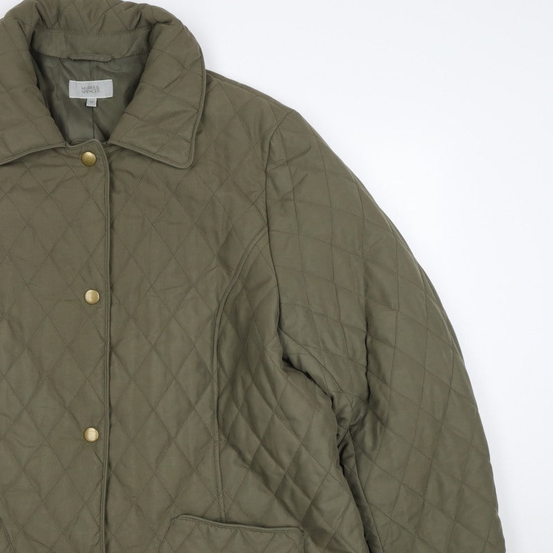 Marks and Spencer Women's Green UK 22 Quilted Padded Jacket
