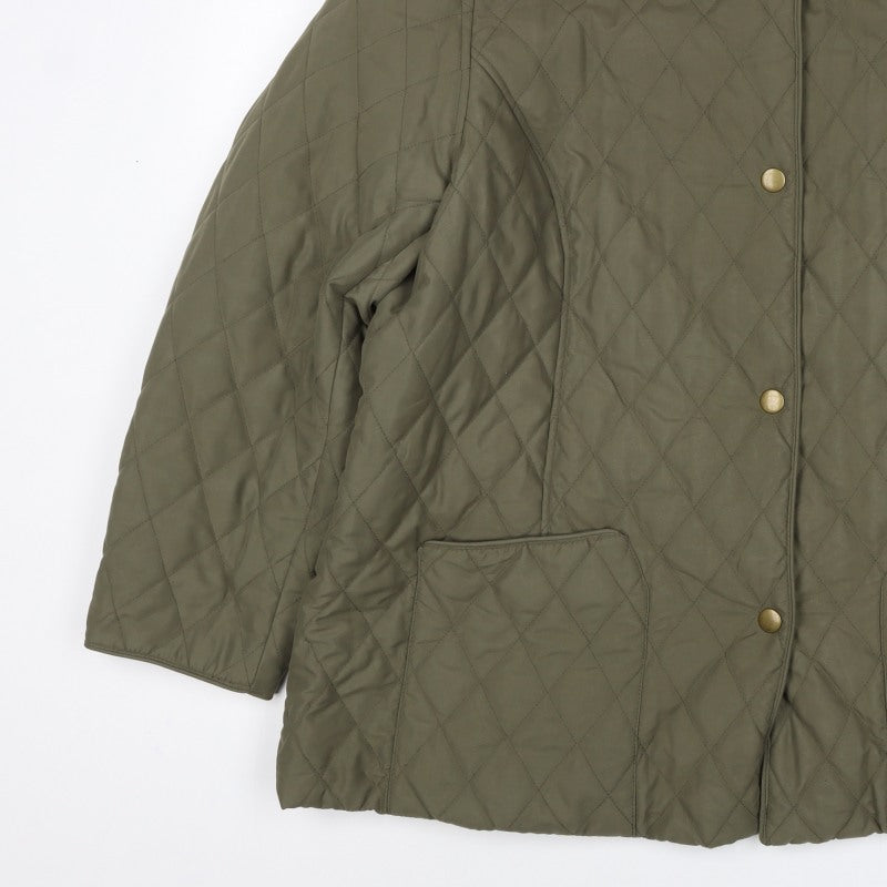 Marks and Spencer Women's Green UK 22 Quilted Padded Jacket