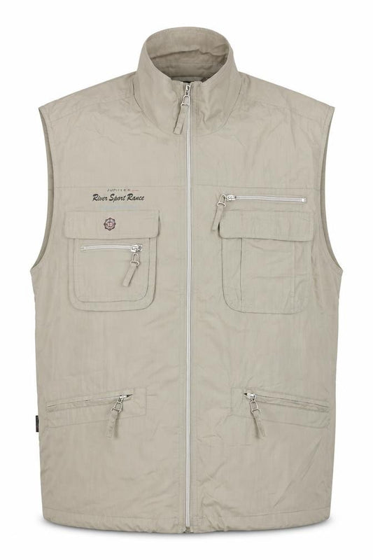 Jupiter Mens Beige L River Sport Zip Bodywarmer Waistcoat Outdoor