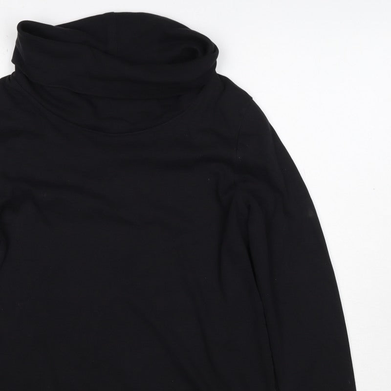 Chloé Women’s Black UK 16 Cotton Roll Neck Long Sleeve Basic Top