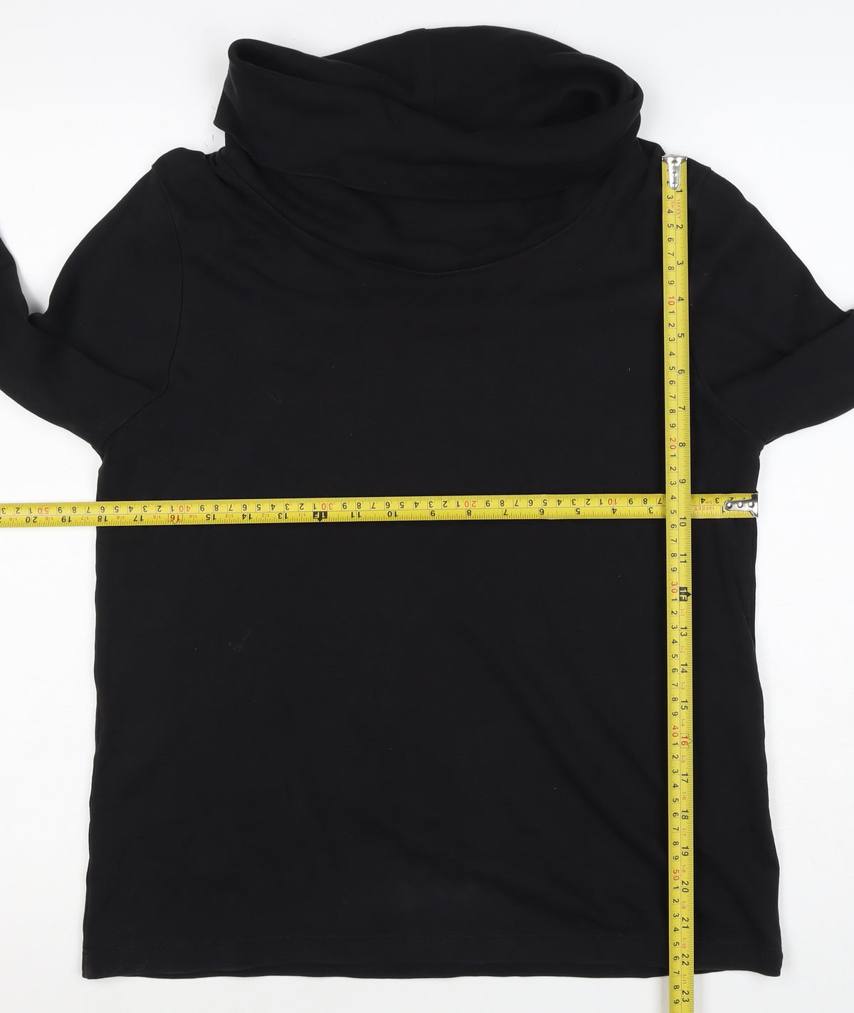 Chloé Women’s Black UK 16 Cotton Roll Neck Long Sleeve Basic Top