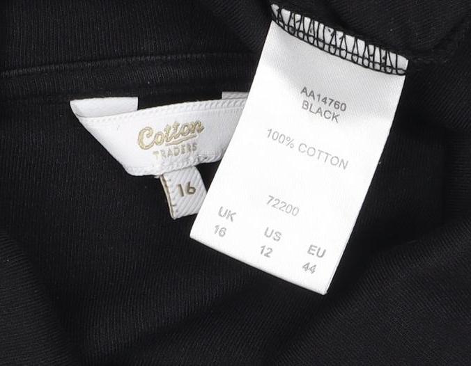 Chloé Women’s Black UK 16 Cotton Roll Neck Long Sleeve Basic Top