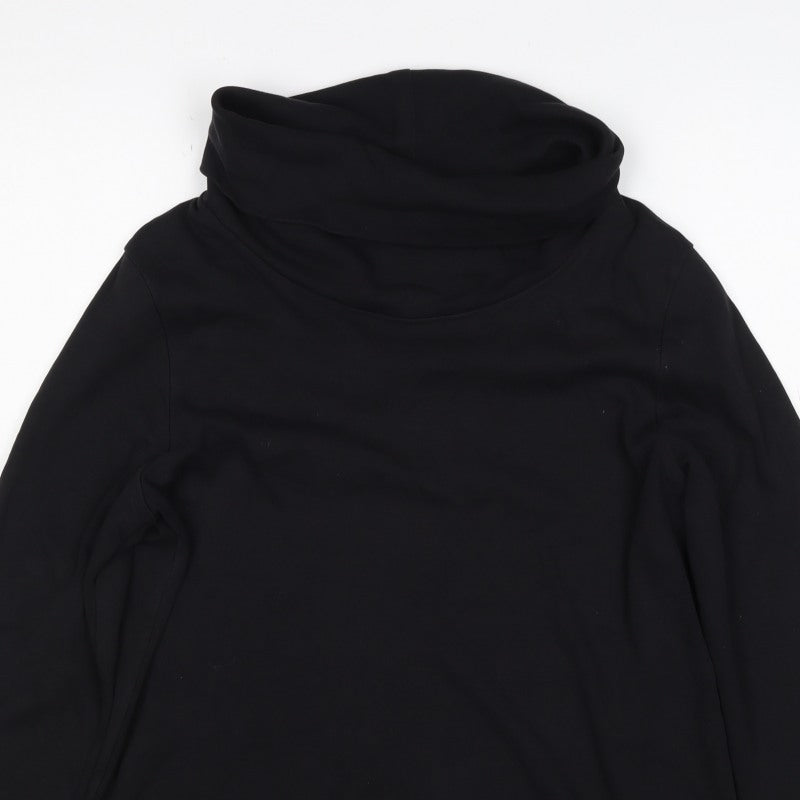 Chloé Women’s Black UK 16 Cotton Roll Neck Long Sleeve Basic Top