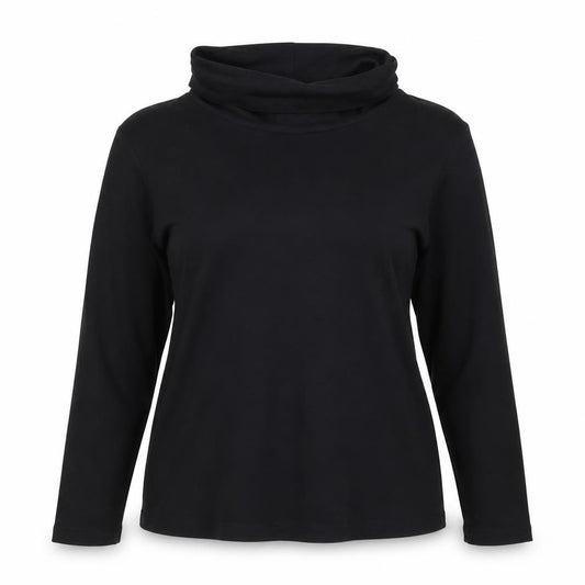 Chloé Women’s Black UK 16 Cotton Roll Neck Long Sleeve Basic Top