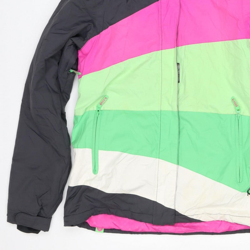 Roxy Women Multicoloured L Hooded Insulated Ski Jacket