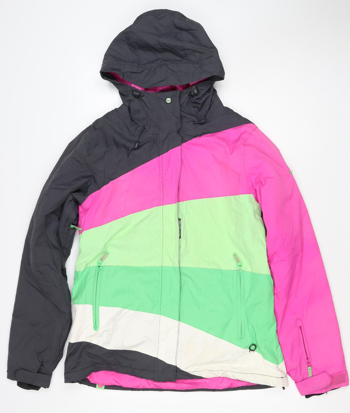 Roxy Women Multicoloured L Hooded Insulated Ski Jacket